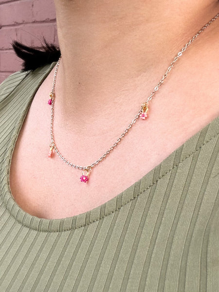 Pink floral Necklace