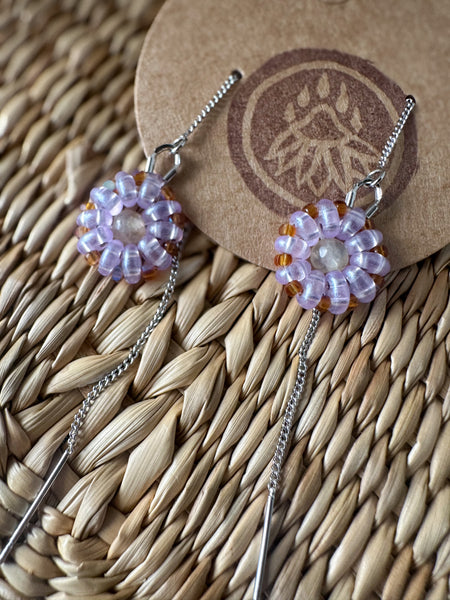 Lavender Agate Threaders