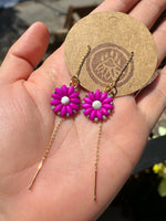 Fuschia Howlite Threaders
