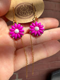 Fuschia Howlite Threaders