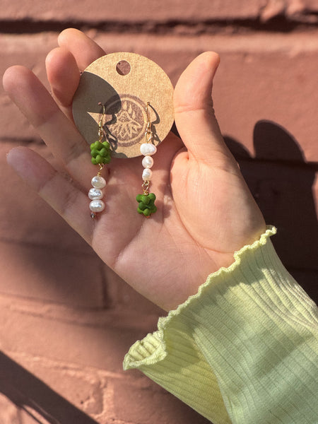 Matcha Pearl Drop Earrings