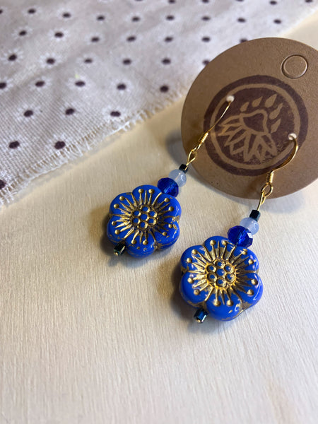 Blue Flower Dangles